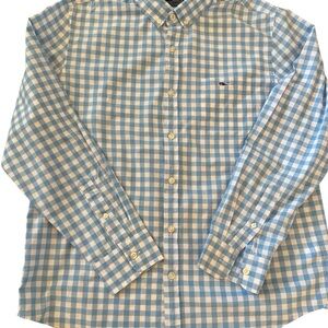 Vineyard Vines Light Blue and White Gingham Shirt